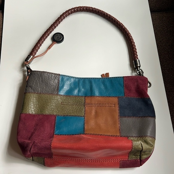 The Sak Boho Patchwork Multi Color-block Vintage-style Leather Shoulder Bag - Picture 14 of 14